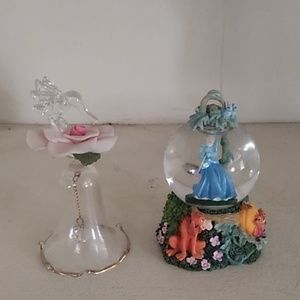 Disney globe ball handblown glass bell hummingbird